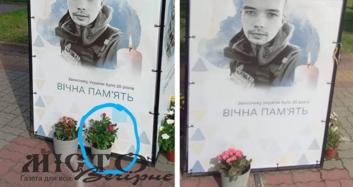У Нововолинську з Алеї Героїв вкрали квіти, які мати поставила поблизу портрета загиблого сина 