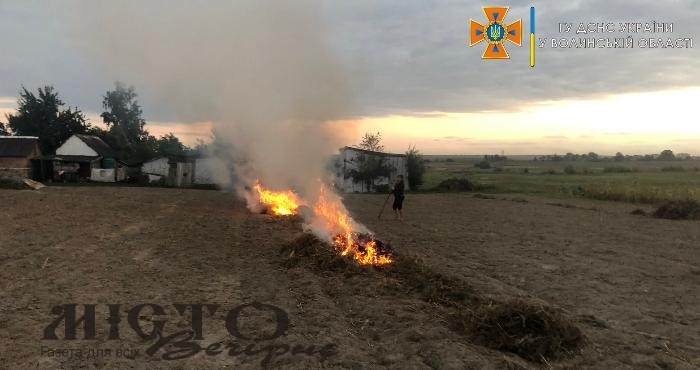 В Озютичах виявили паліїв сухої трави 