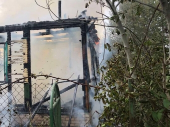 У дачному масиві поблизу Нововолинська горіла господарська будівля 