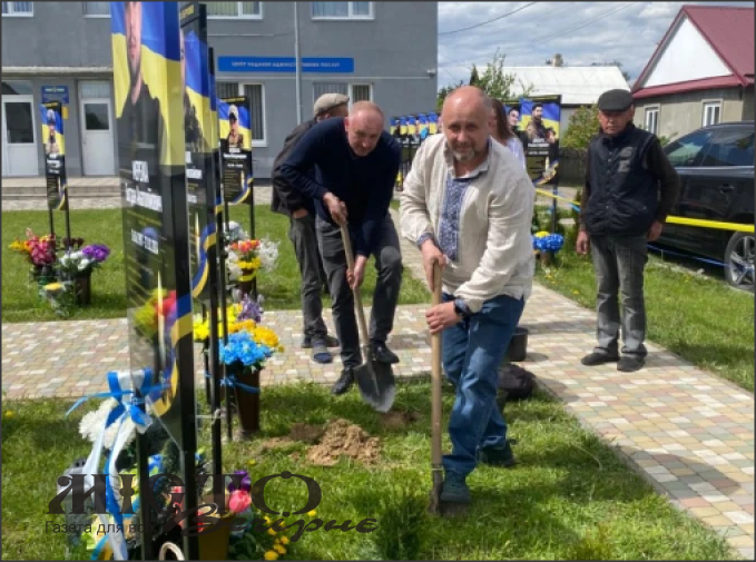 У Затурцях на Алеї слави та памʼяті висадили туї 
